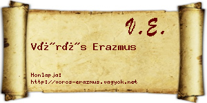 Vörös Erazmus névjegykártya